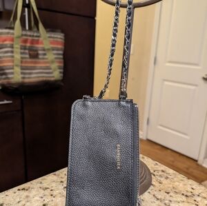 Bandolier Emma  Black Pebbled Leather  Crossbody Bag Pouch.